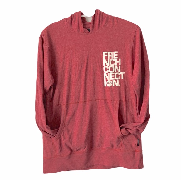 French Connection Pullover Hoodie Lightweight Lg - Picture 1 of 6